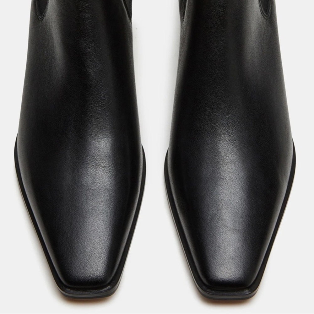 Steve Madden EVAN BLACK LEATHER BOOTS size 11 - Picture 2 of 5